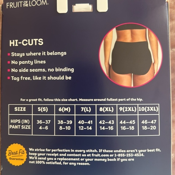 2/$13🍁6pk Fruit of the Loom Seamless Hi-Cuts in Assorted Colors - Picture 4 of 6